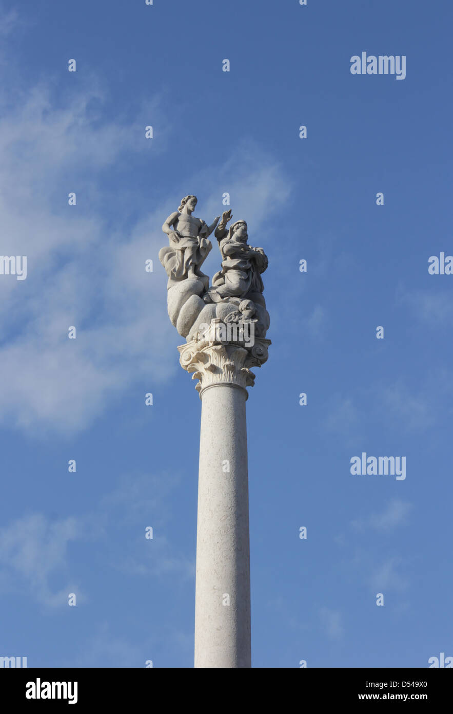 Baroque sculpture of the Holy Trinity (made by Venetian Francesco Robba) on the Congress square, Ljubljana, Slovenia Stock Photo