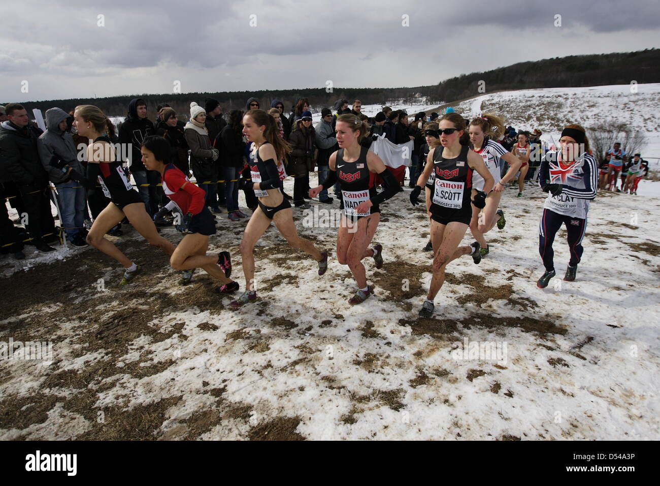 Bydgoszcz, Poland 24th, March 2013 IAAF World Cross Country Chamiponships. Junior Race Woman. Pictured: Carrine Verdon, Samantha Nadel , Erin Finn, Sydney Scott, Alex Clay Stock Photo