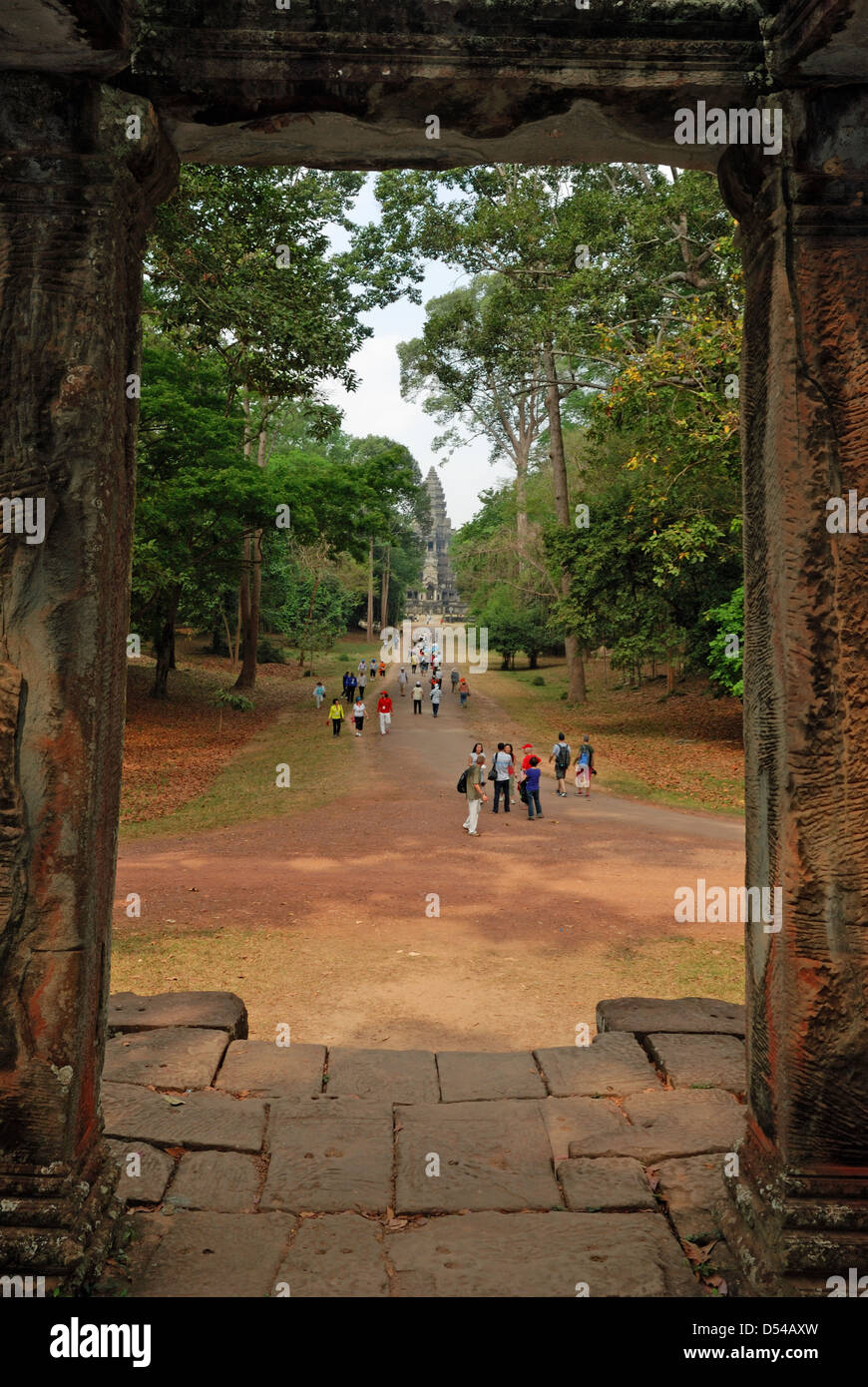 Rear entrance to the Angkor Wat temple complex, Siem Reap, Cambodia. Stock Photo