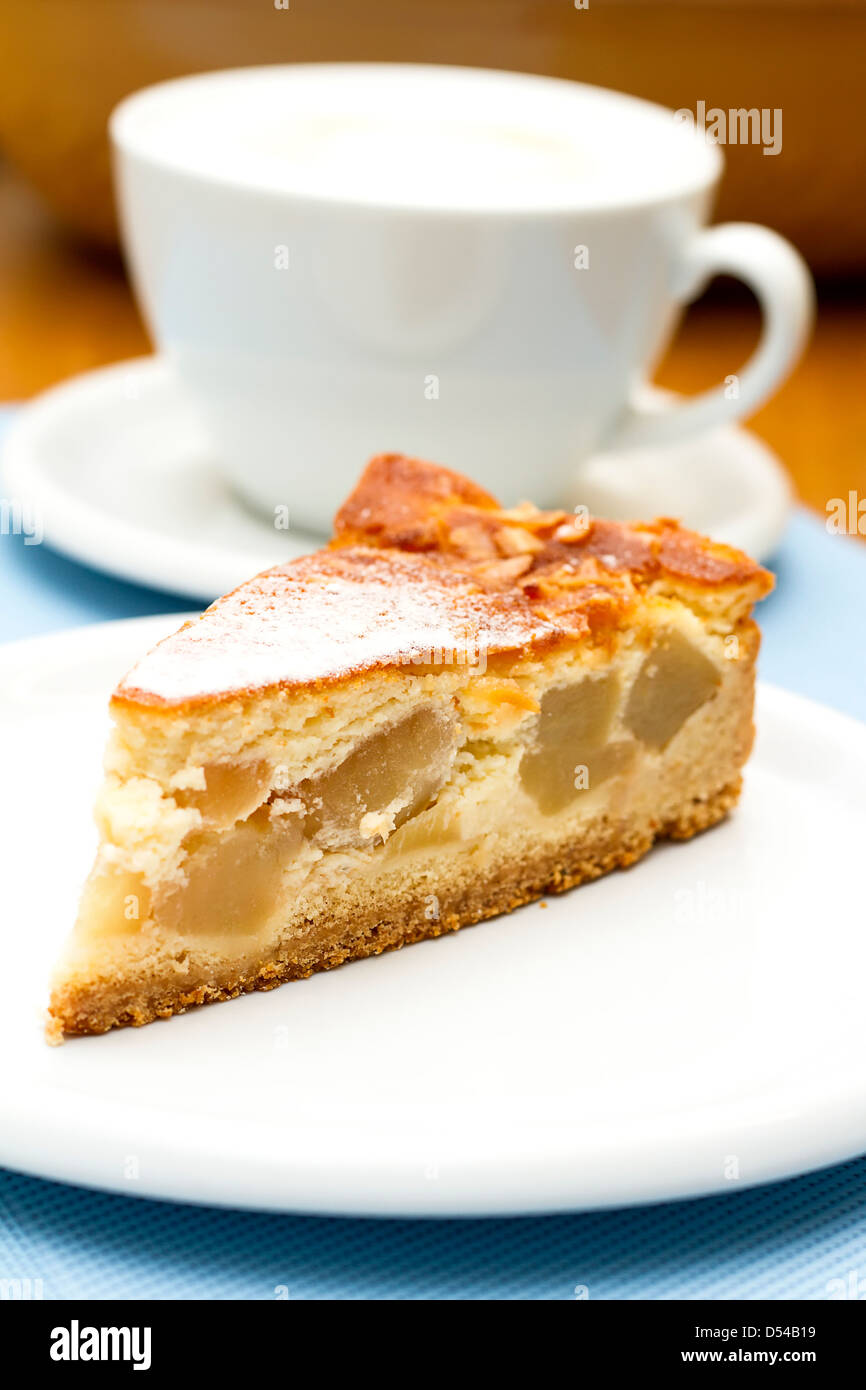 Apple pie with cafe latte Stock Photo