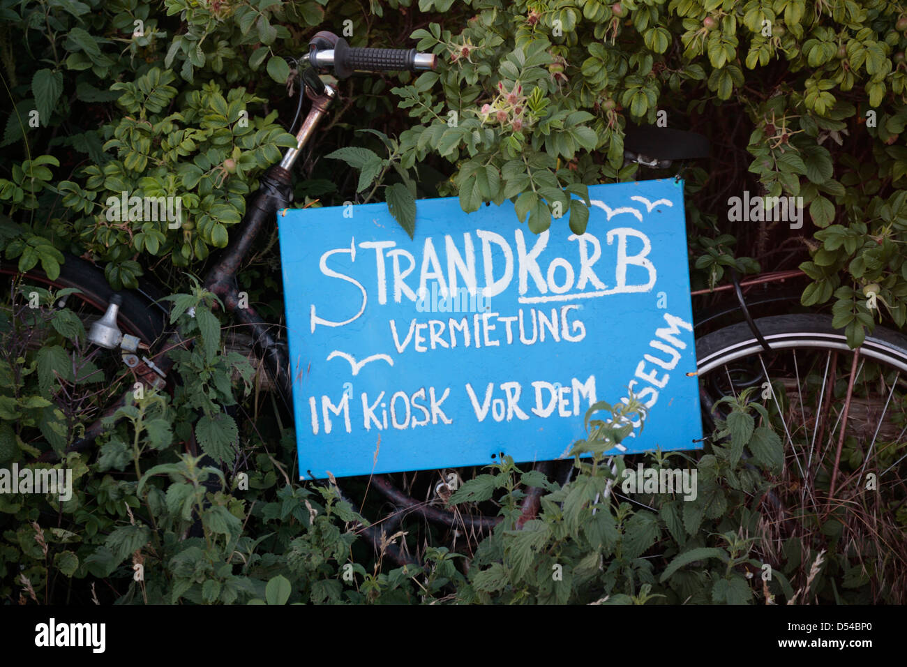 Hiddensee Island, Kloster, sign for sunbed-renting, Mecklenburg Western  Pomerania, Germany Stock Photo