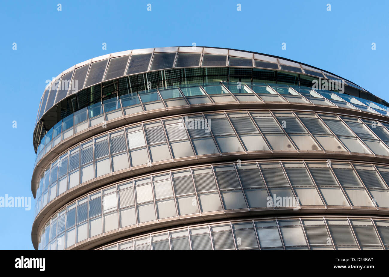 Close-up of Facade of London City Hall (Greater London Authority Building) designed by Norman Foster, England, UK Stock Photo