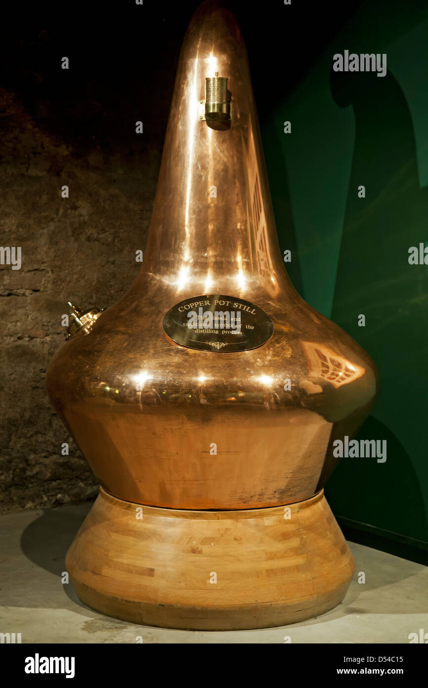 Copper pot still, Glen Ord Distillery, near Inverness, Scotland, United Kingdom Stock Photo