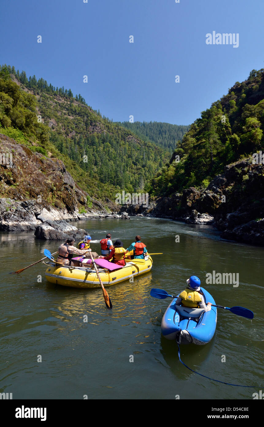 A raft trip down Oregon's Rogue River. Stock Photo
