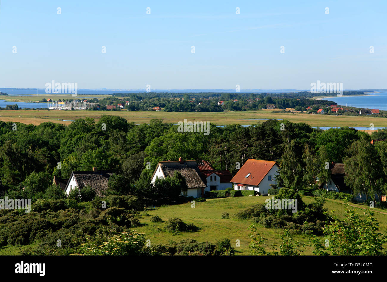 Hiddensee Island, Kloster village, view from Hexenberg, Mecklenburg Western Pomerania, Germany Stock Photo