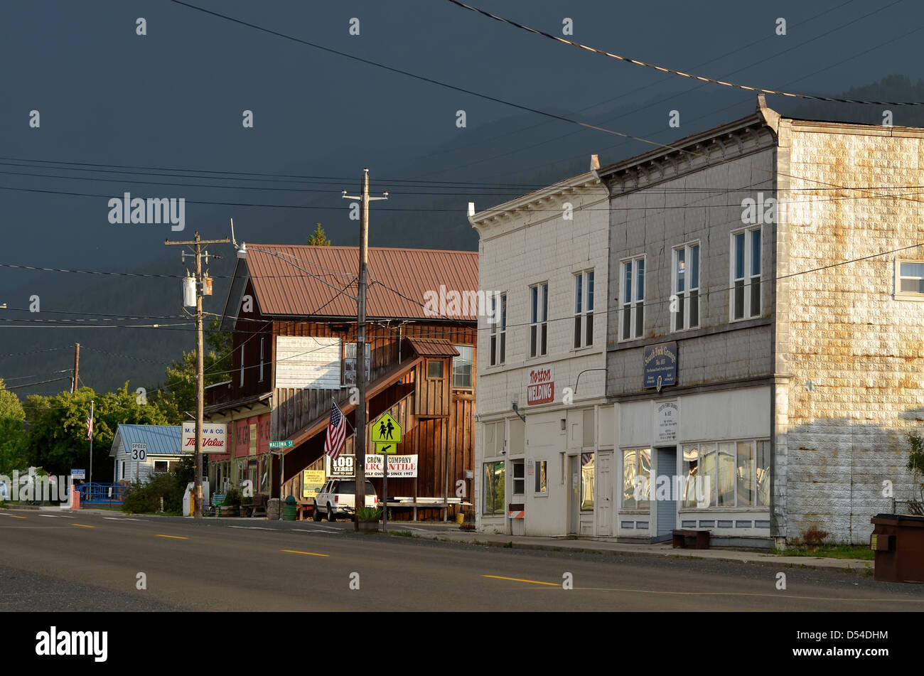 The town of Lostine, Oregon on a stormy summer day Stock Photo Alamy