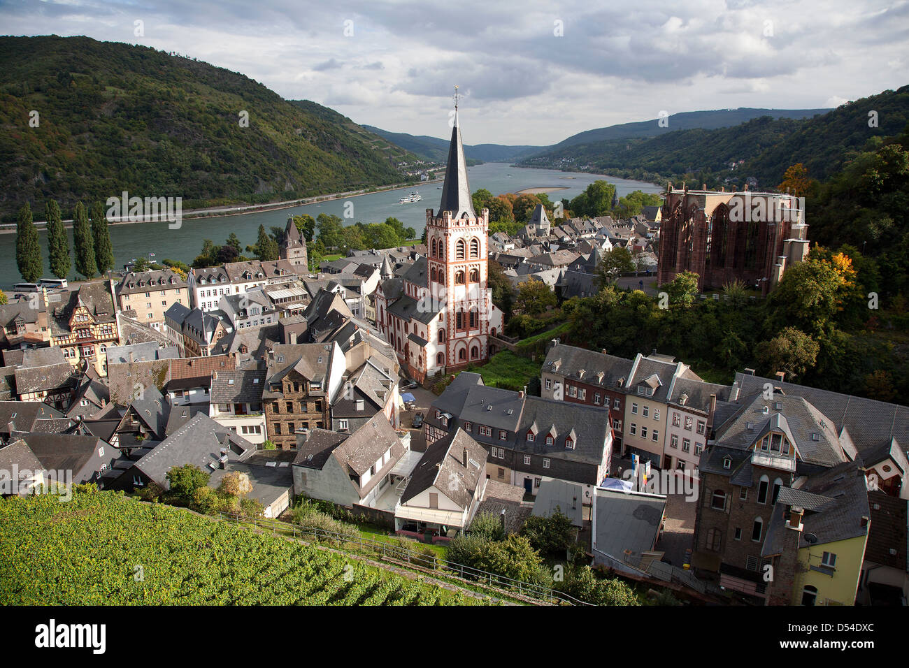 Bacharach, Germany, view over Bacharach Stock Photo