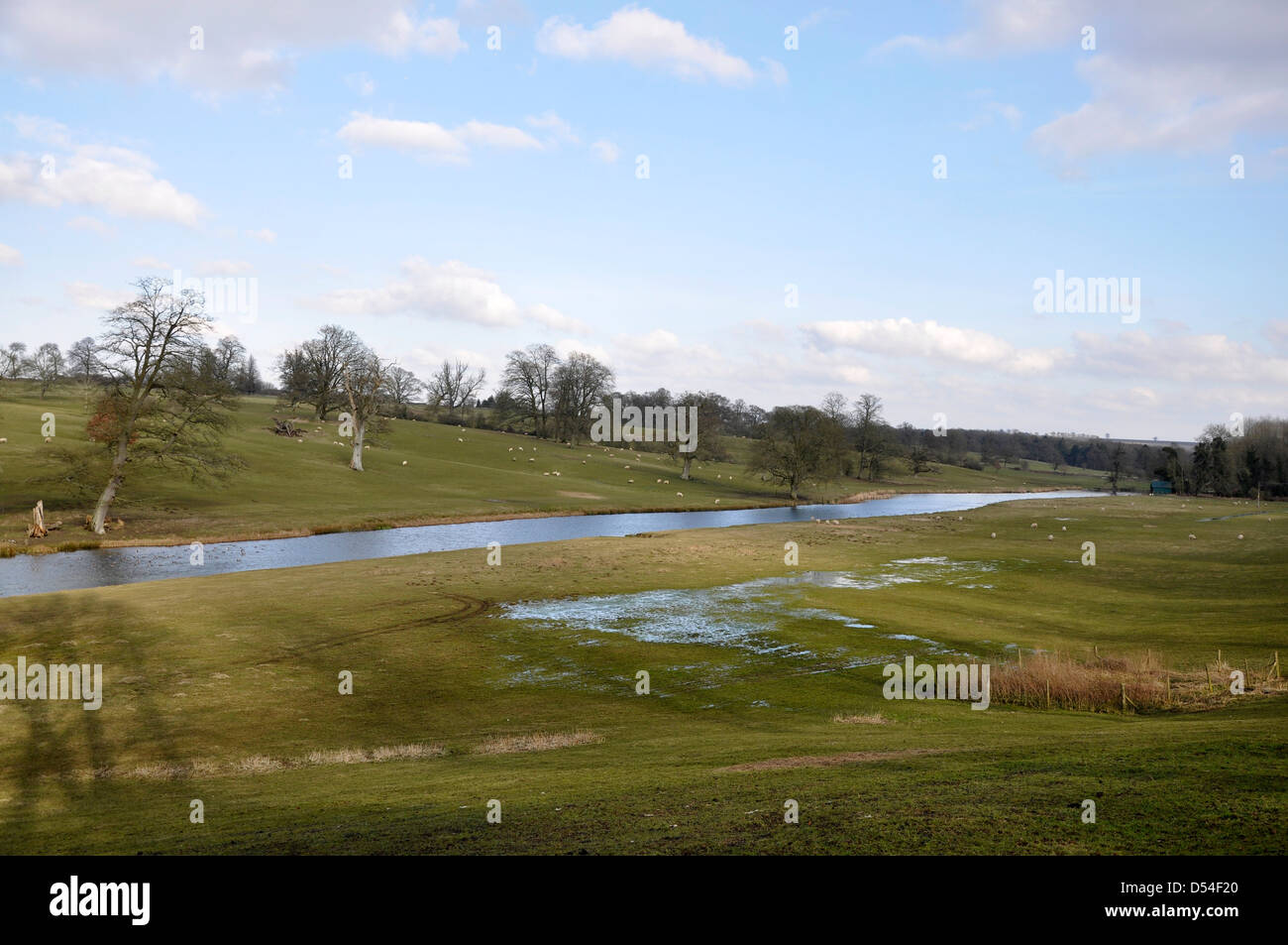 England, Cotswolds, Gloucestershire, Sherborne Valley spring colour ...