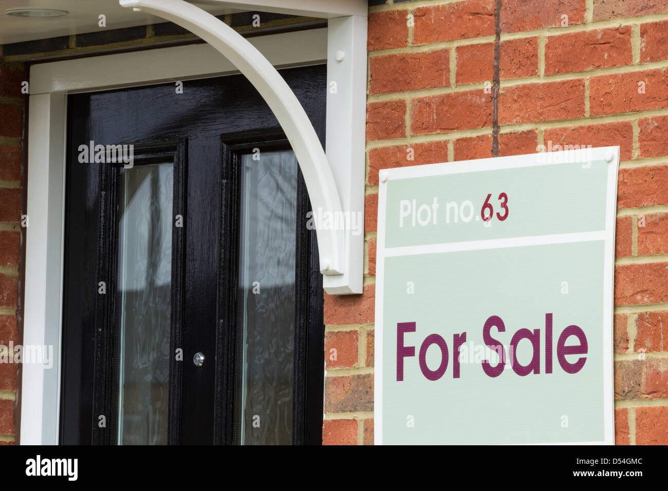 For sale sign on newly built house in Billingham near Stockton on Tees