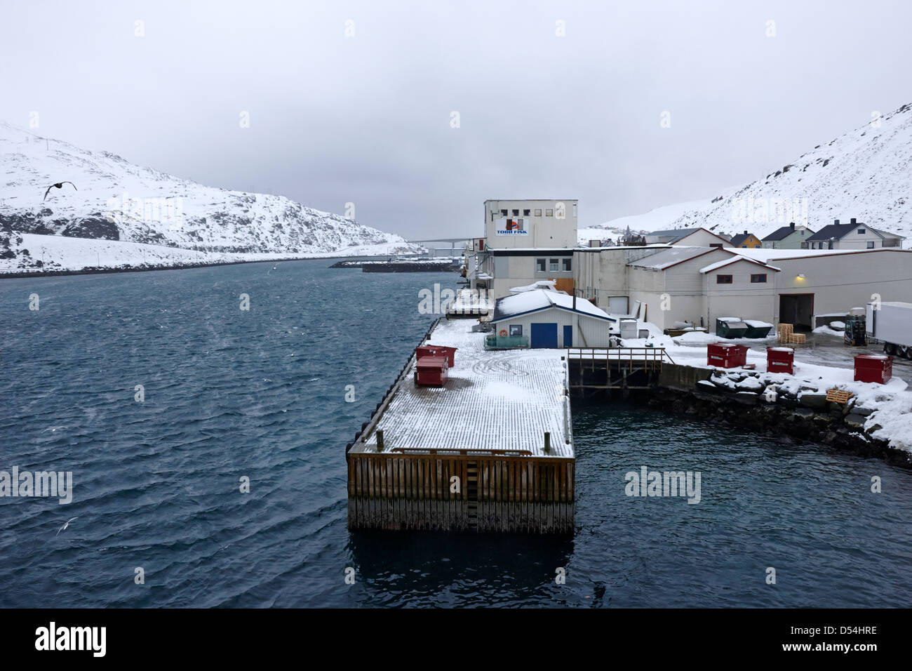 tobo fisk fish processing plant and pier harbour havoysund finnmark