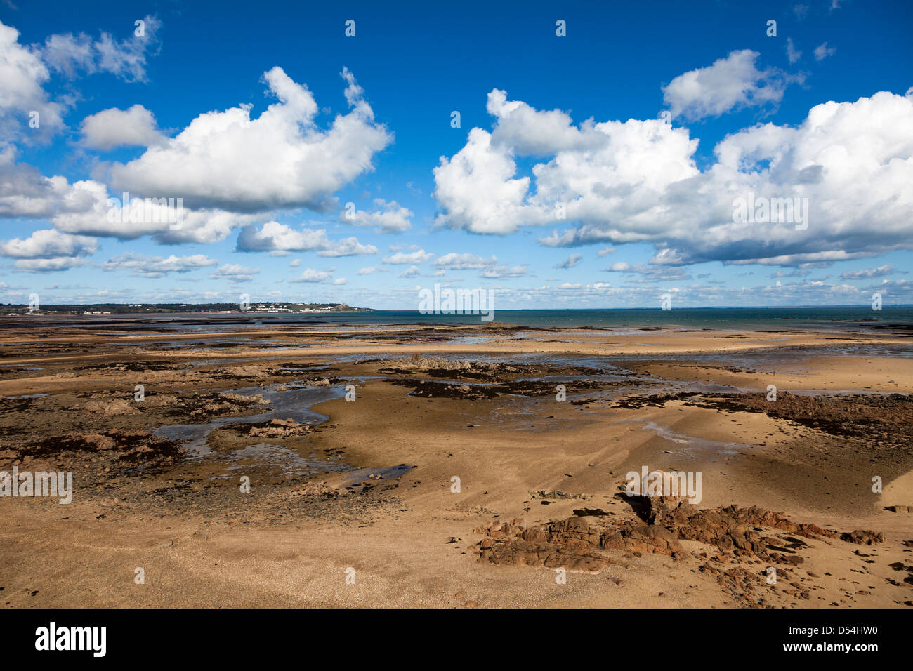 Sands at low tide from Seymour Tower, Jersey, Channel Islands, UK Stock Photo
