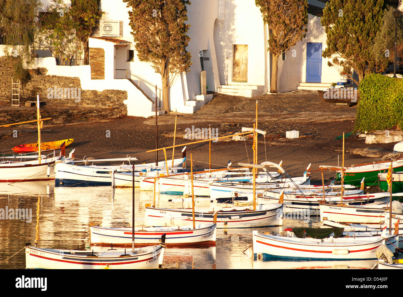 Boats Cadaques Barcelona Spain, Dali Stock Photo