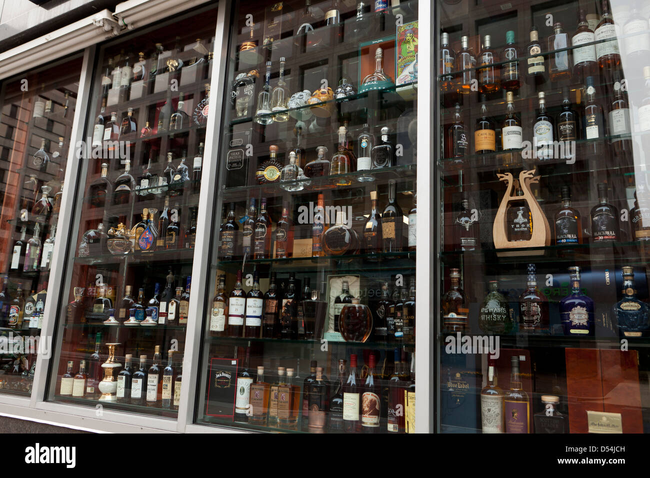 Liquor store display window - USA Stock Photo