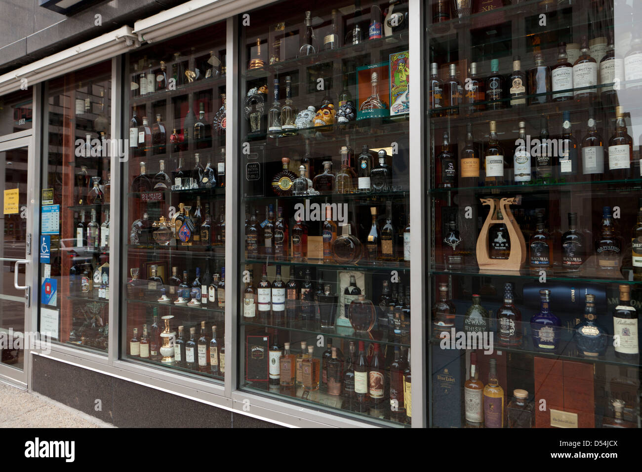 Liquor store display window - USA Stock Photo