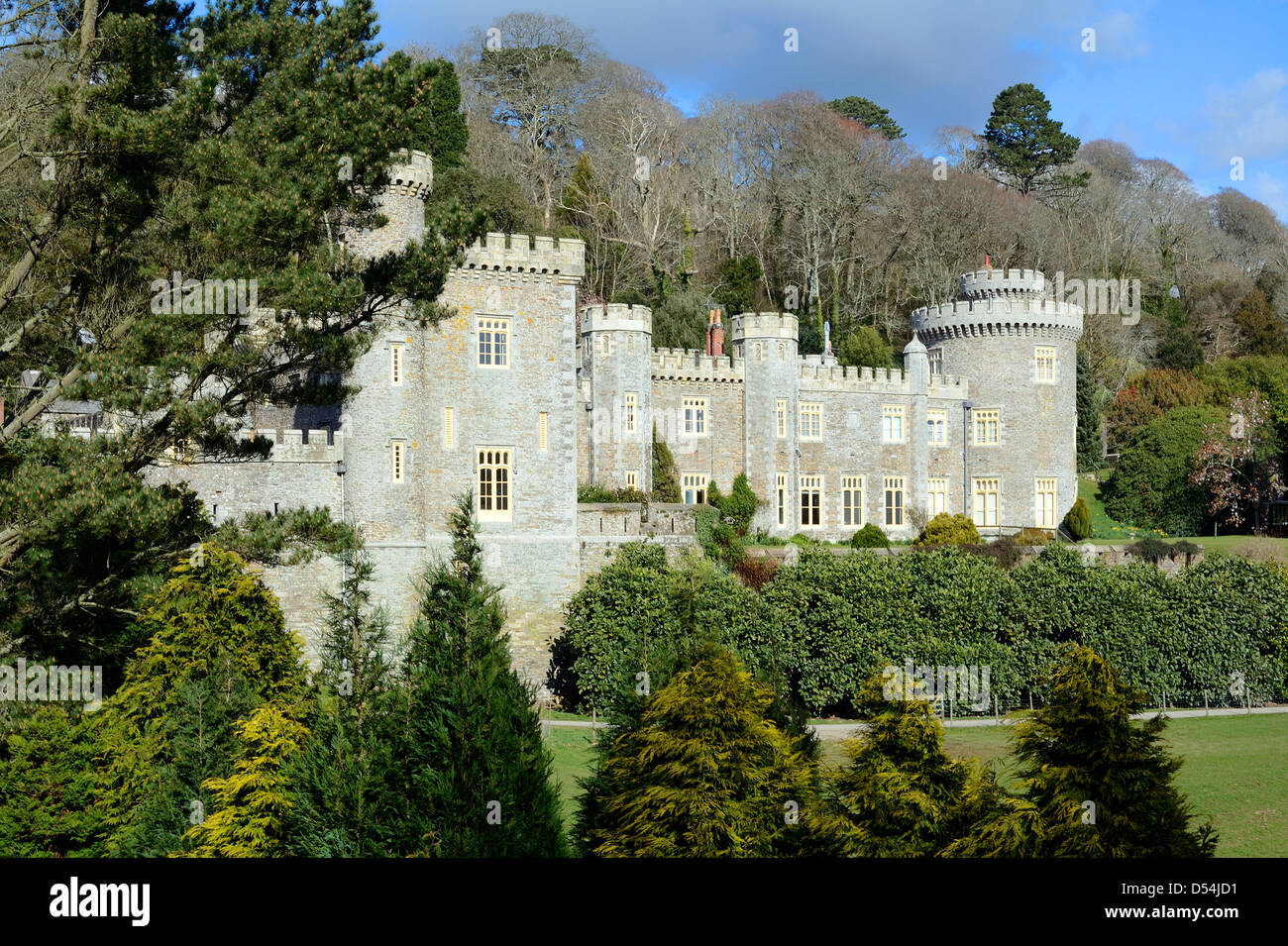 Caerhays castle in Cornwall, UK Stock Photo