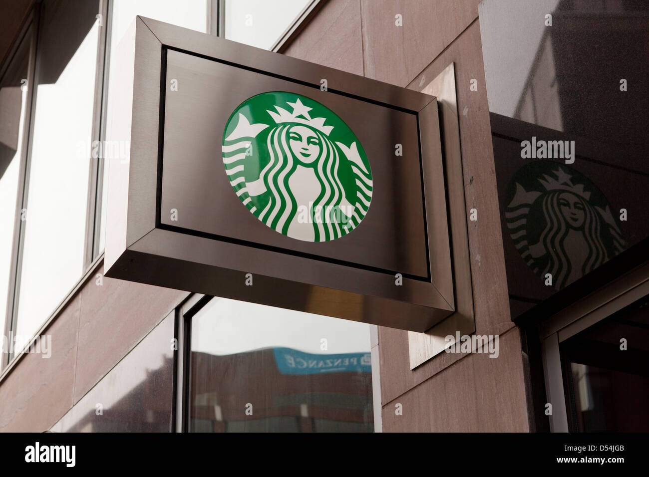 Starbucks coffee sign USA Stock Photo Alamy