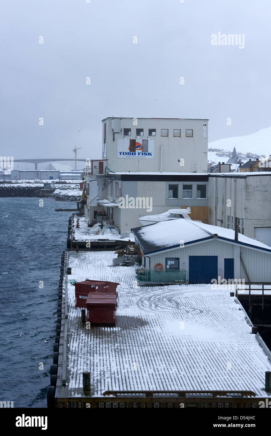 tobo fisk fish processing plant and pier harbour havoysund finnmark