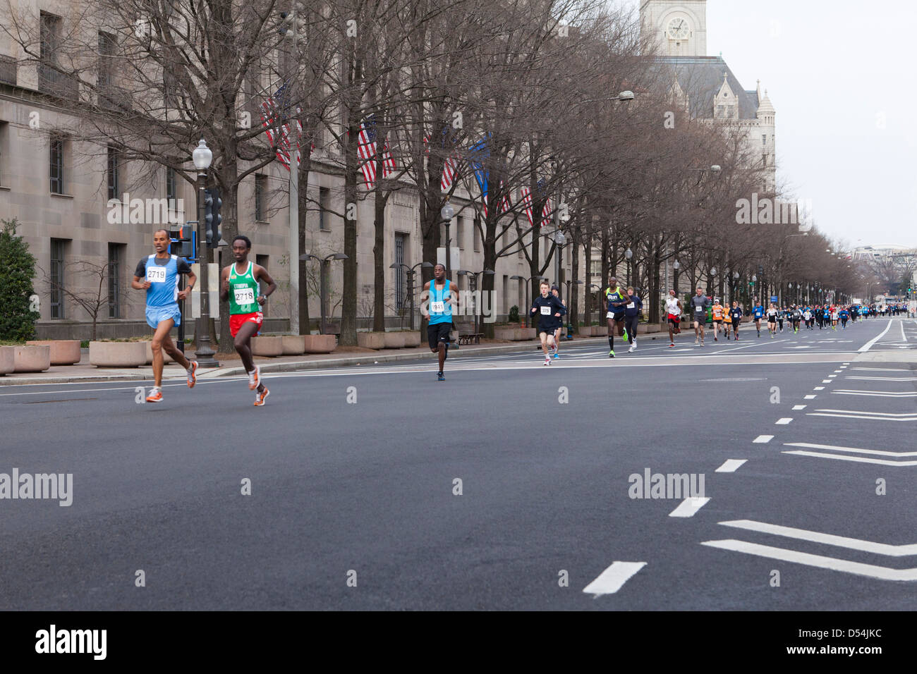 Marathon runners Stock Photo