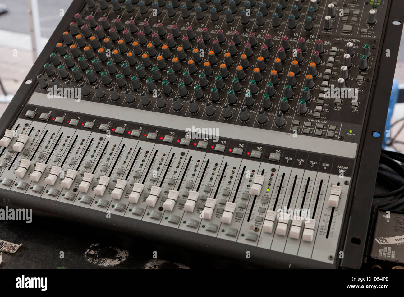 Audio mixing console Stock Photo