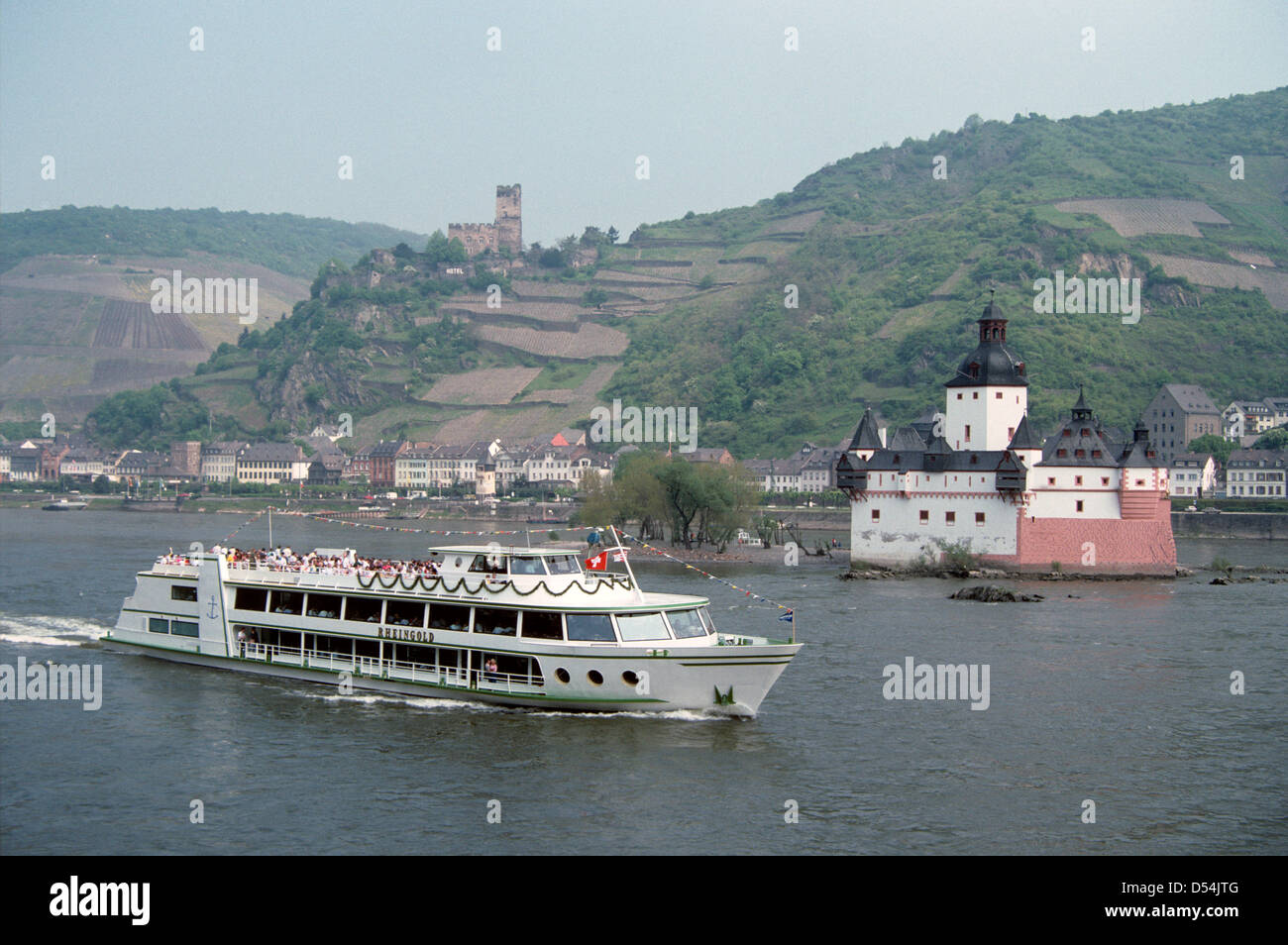 Rhine River Tour Cruise Ship Sails Downstream Past Castles Old Towns rhine-river-tour-cruise-ship-sails-downstream-past-castles-old-towns