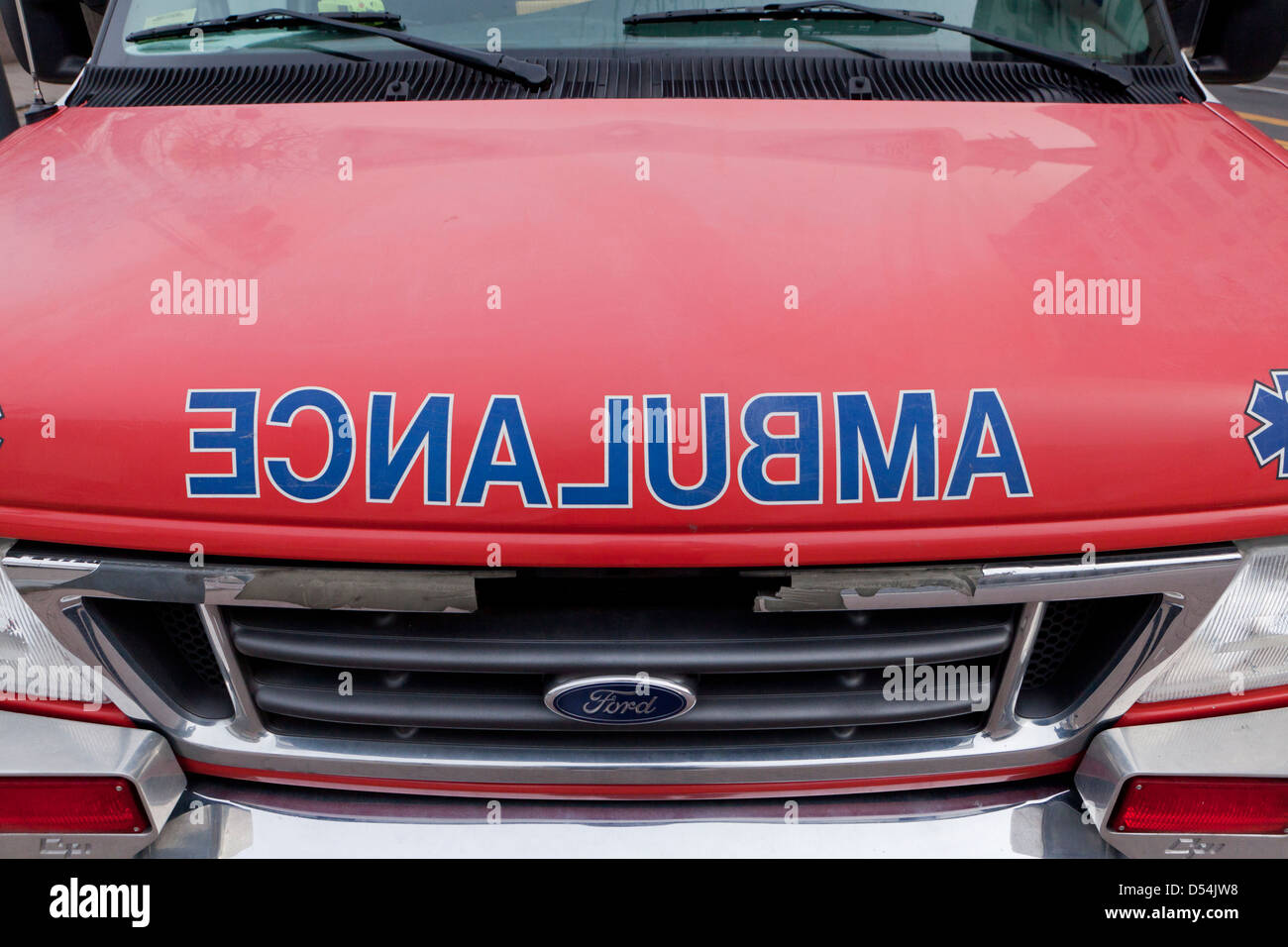 Ambulance front view Stock Photo