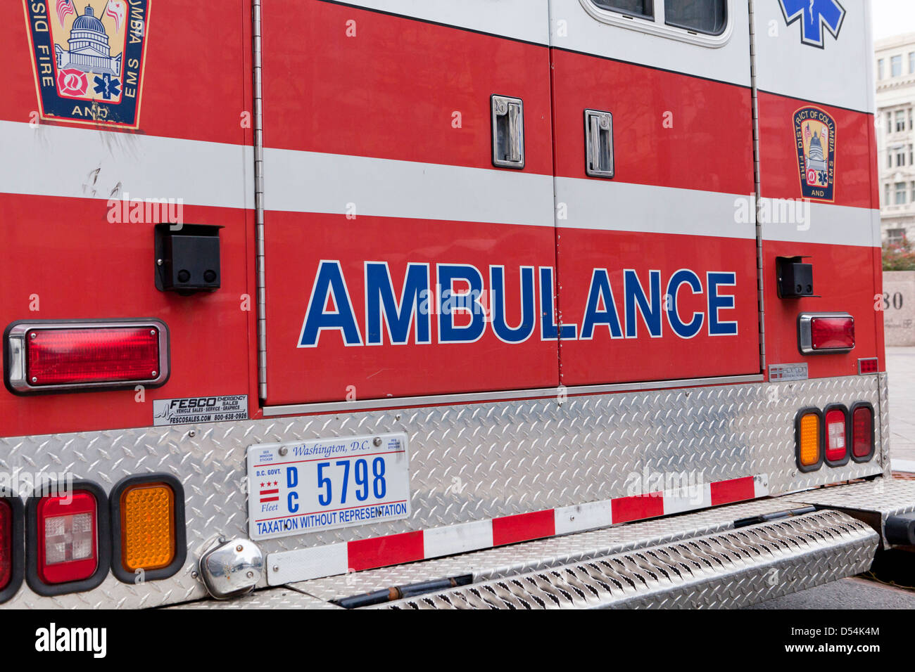 Ambulance rear view Stock Photo