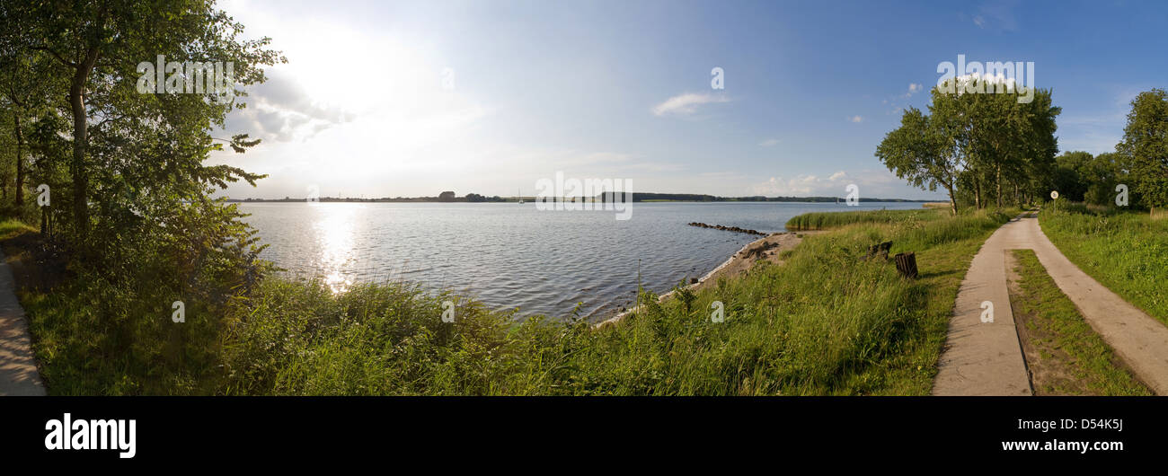 Sieseby, Germany, the trail through a cornfield on the banks of the Schlei Stock Photo