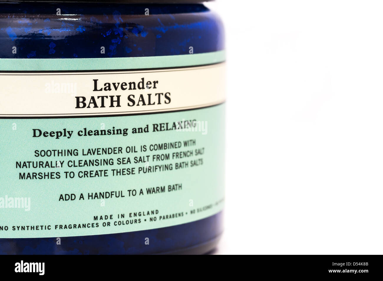 A Jar of Lavender Bath Salts by Neals Yard Remedies. Stock Photo