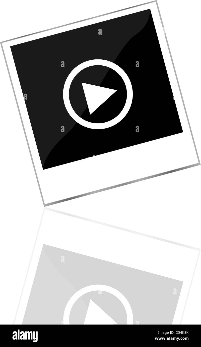 Blank old photo frame with play sign Stock Photo Alamy