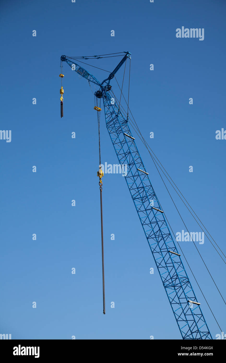 Freiburg, Germany, building crane against a blue sky Stock Photo
