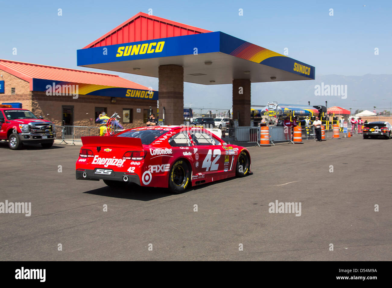 Fontana, California, USA. 23rd March 2013. The NASCAR Sprint Cup teams prepare for a practice session for the Auto Club 400 at Auto Club Speedway in FONTANA, CA on {month name} 23, 2013. Credit:  Cal Sport Media / Alamy Live News Stock Photo