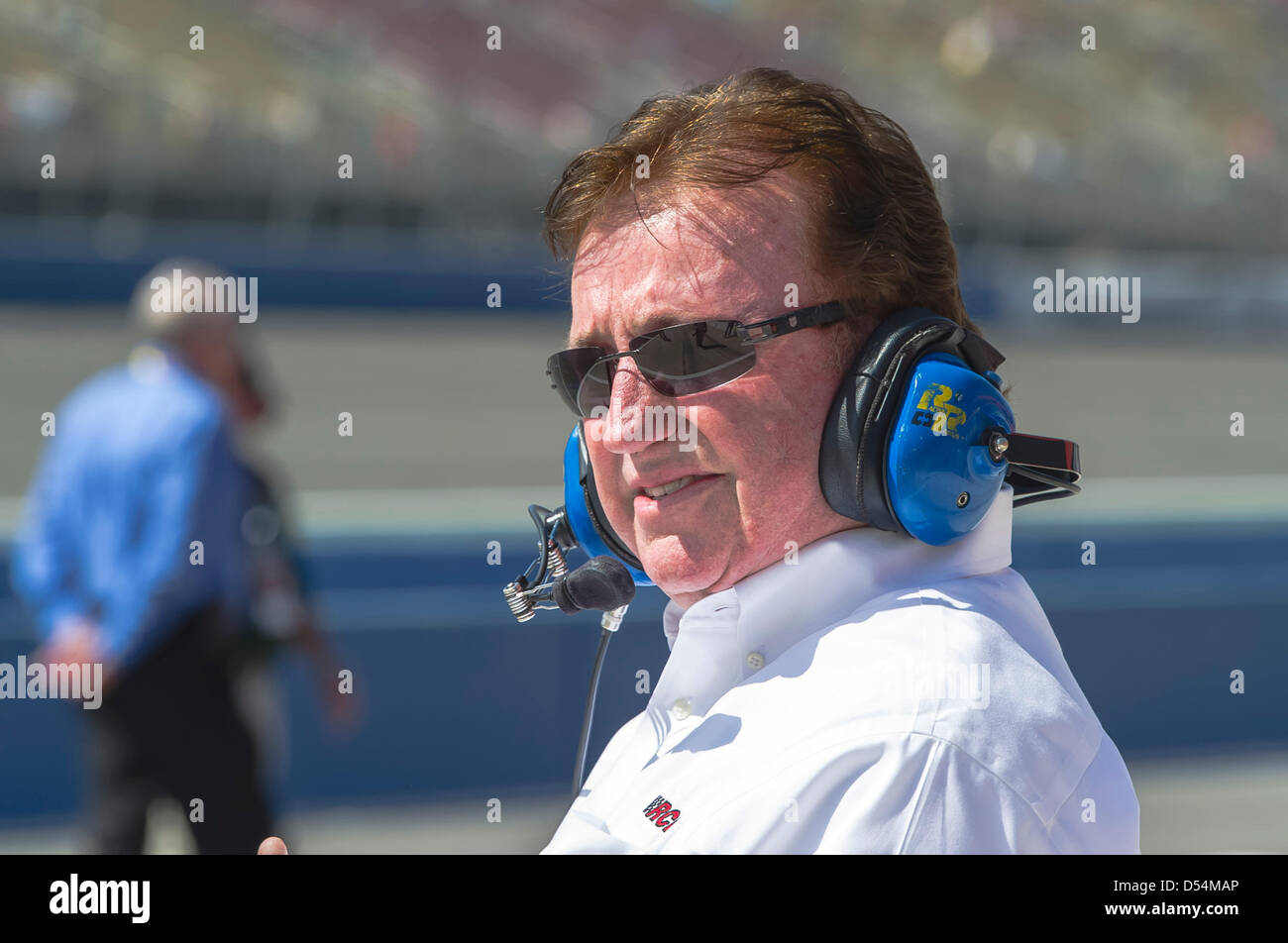 Fontana, California, USA. 23rd March 2013. Richard Childress watches the Nationwide Series teams take to the track for the Royal Purple 300 at the Auto Club Speedway in FONTANA, CA. Credit:  Cal Sport Media / Alamy Live News Stock Photo