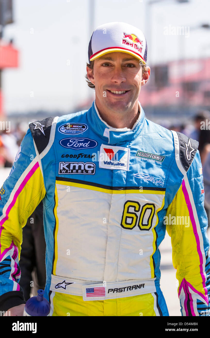 Fontana, California, USA. 23rd March 2013. Travis Pastrana (60) takes to the track for the Royal Purple 300 at the Auto Club Speedway in FONTANA, CA. Credit:  Cal Sport Media / Alamy Live News Stock Photo