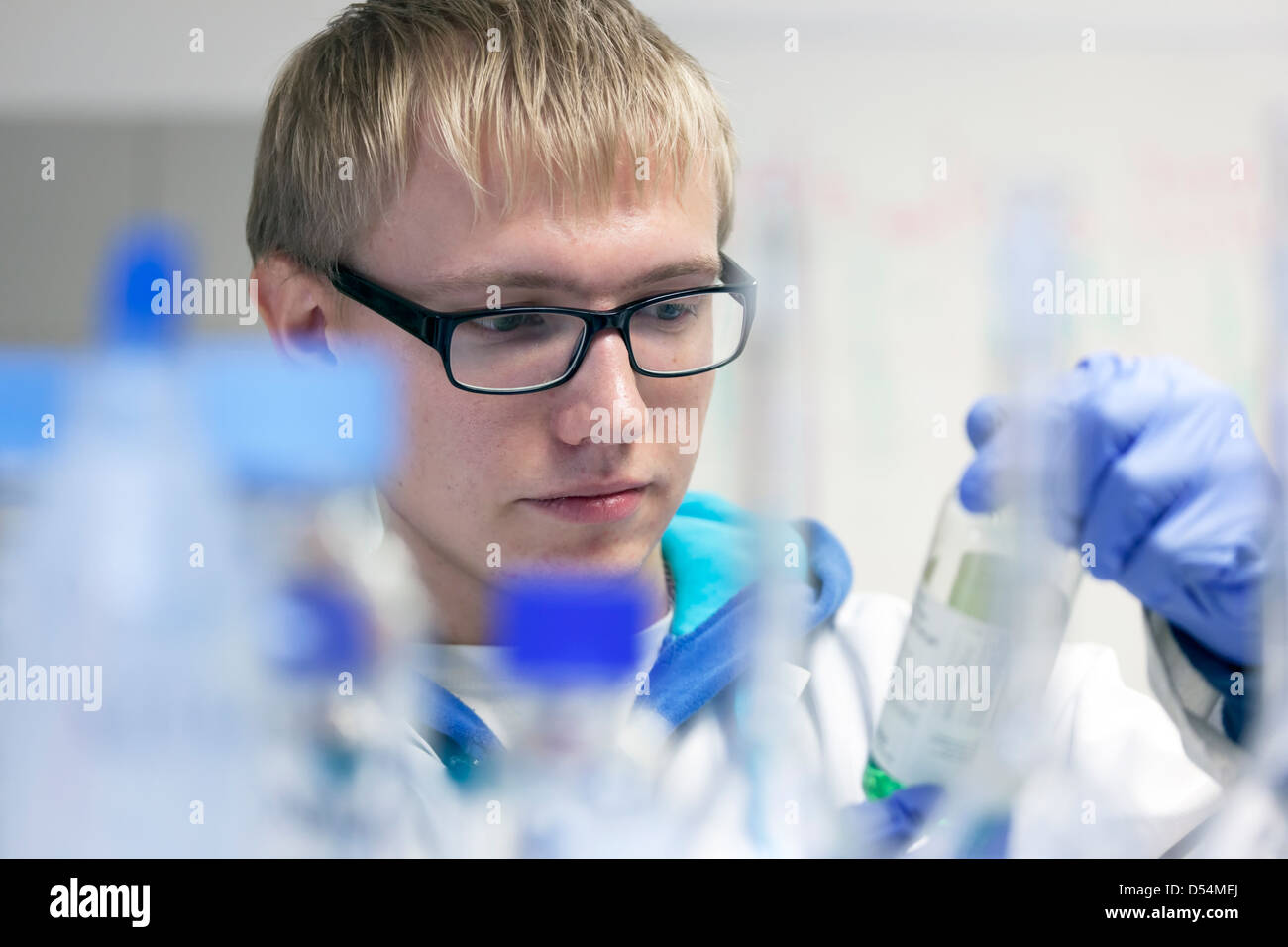 Tallinn, Estonia, a chemistry student in the laboratory of the Technical University of Tallinn Stock Photo