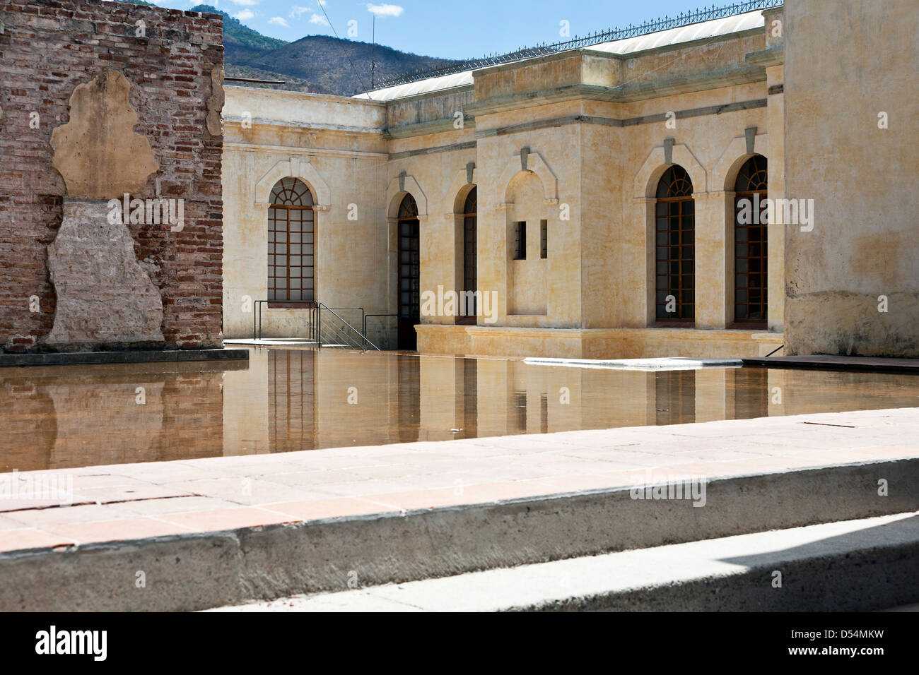 serene approach to Center for the Arts in San Agustin Etla is via the back of the old converted textile mill Oaxaca Mexico Stock Photo