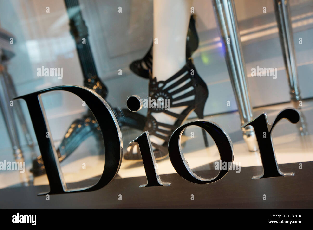 Dior Store Window Display, Christian Dior Shoe, Shoes Stock Photo