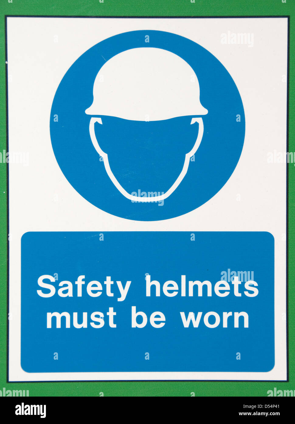 Safety helmets must be worn, sign, England, UK Stock Photo