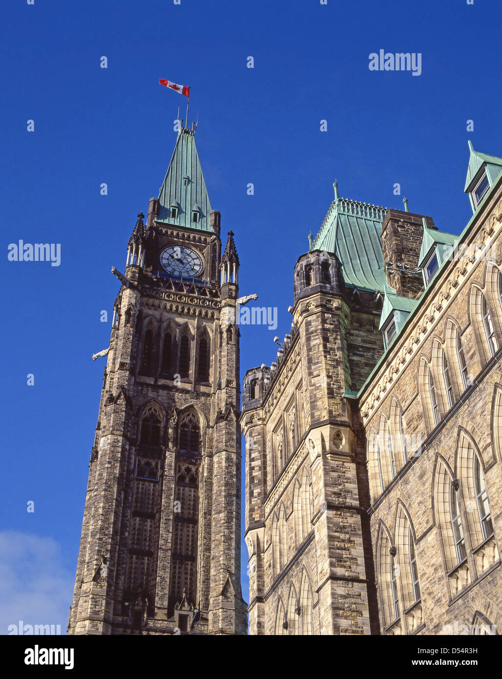 The Centre Block (Édifice du centre), Parliament Hill, Ottawa, National Capital Region, Ontario Province, Canada Stock Photo