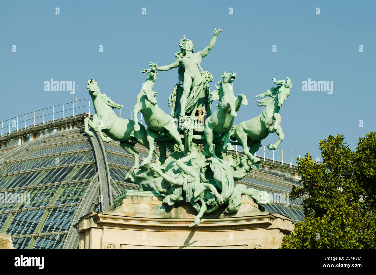 Statue on the Grand Palais, Paris, France Stock Photo