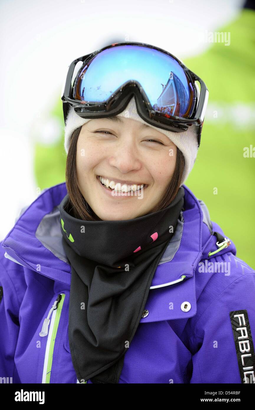 Aiko Uemura (JPN), MARCH 22, 2013 - Moguls : FIS Freestyle Skiing World Cup Women's Dual Moguls Final in Sierra Nevada, Spain. (Photo by Hiroyuki Sato/AFLO) Stock Photo