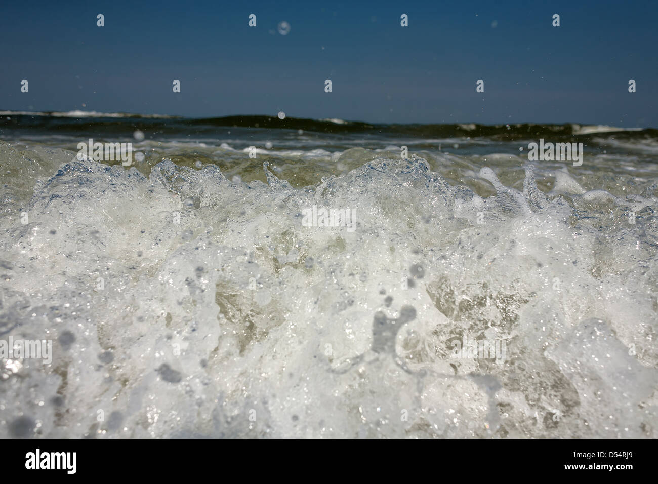 Kiss Field, Poland, Baltic Sea surf at beach Stock Photo