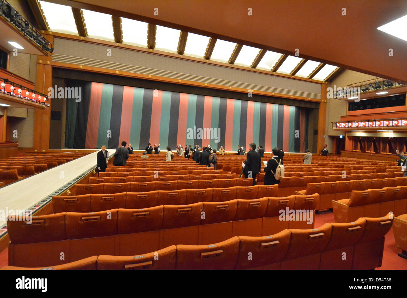 March 25, 2013, Tokyo, Japan - The interior of new Kabukiza, a grand ...