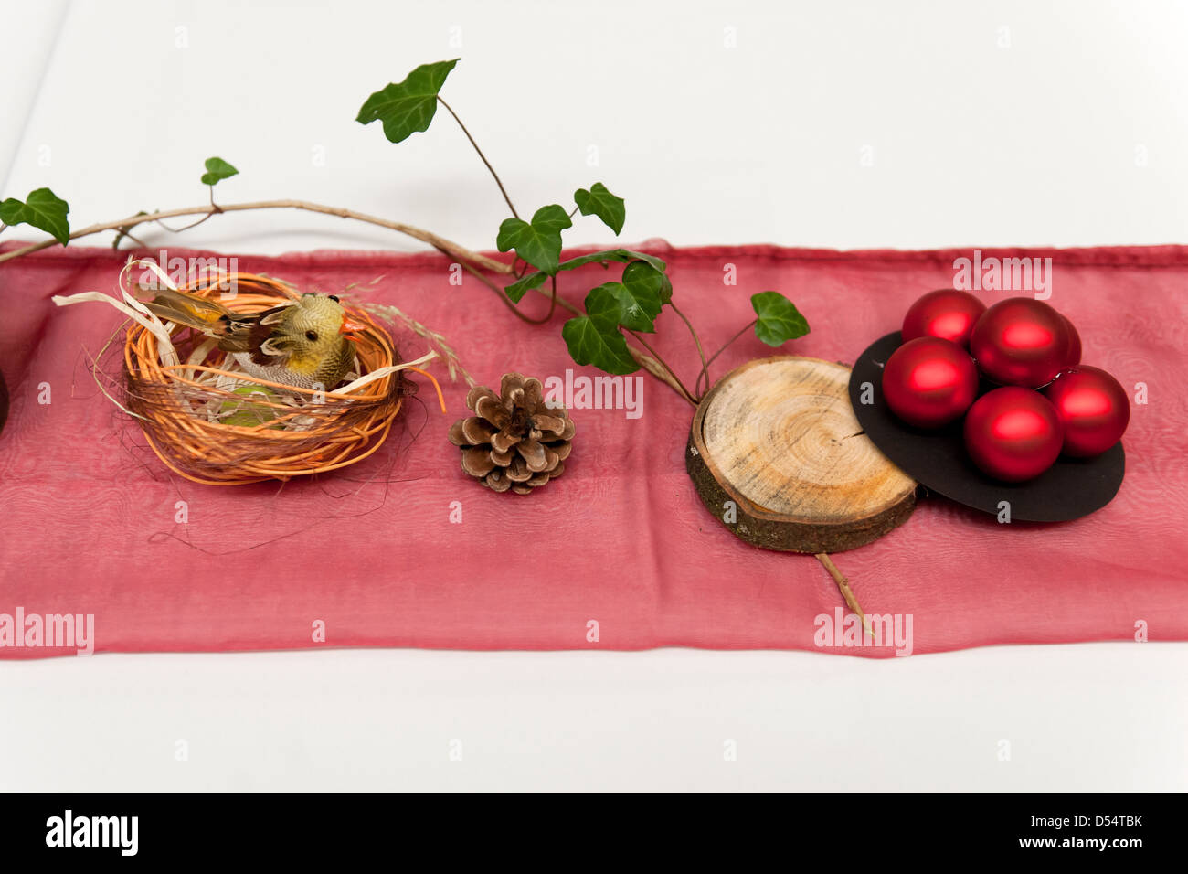 Freiburg, Germany, festive decoration on a table in the Granary on Muensterplatz Stock Photo