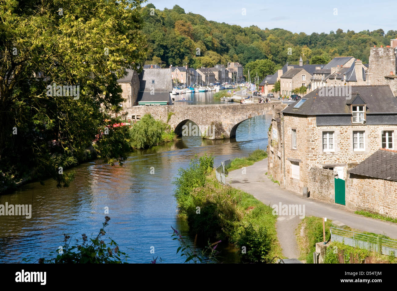 River Rance at Port of Dinan, Brittany, France Stock Photo