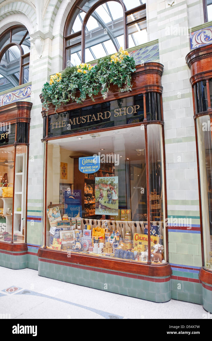 The famous Colmans Mustard shop in Norwich England Stock Photo Alamy