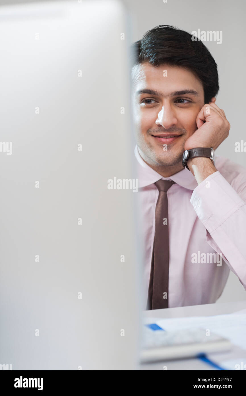 Businessman working in an office Stock Photo Alamy