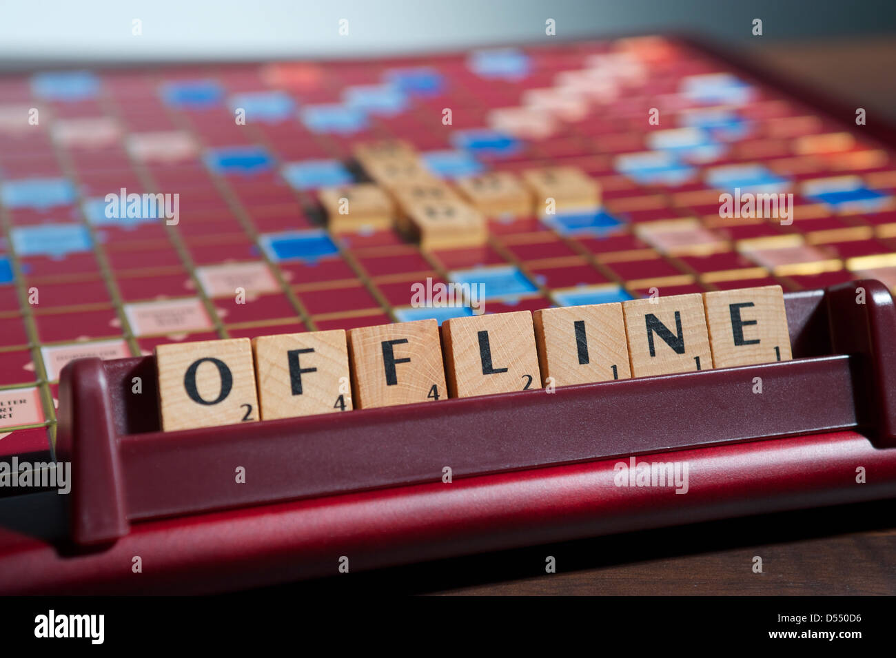 Hamburg, Germany, Scrabble letters form the word OFFLINE Stock Photo