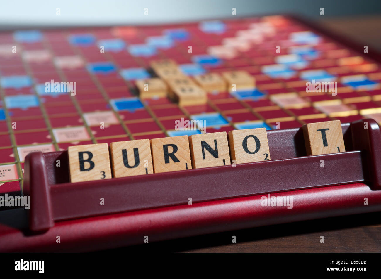 Hamburg, Germany, Scrabble letters form the word Burno T Stock Photo