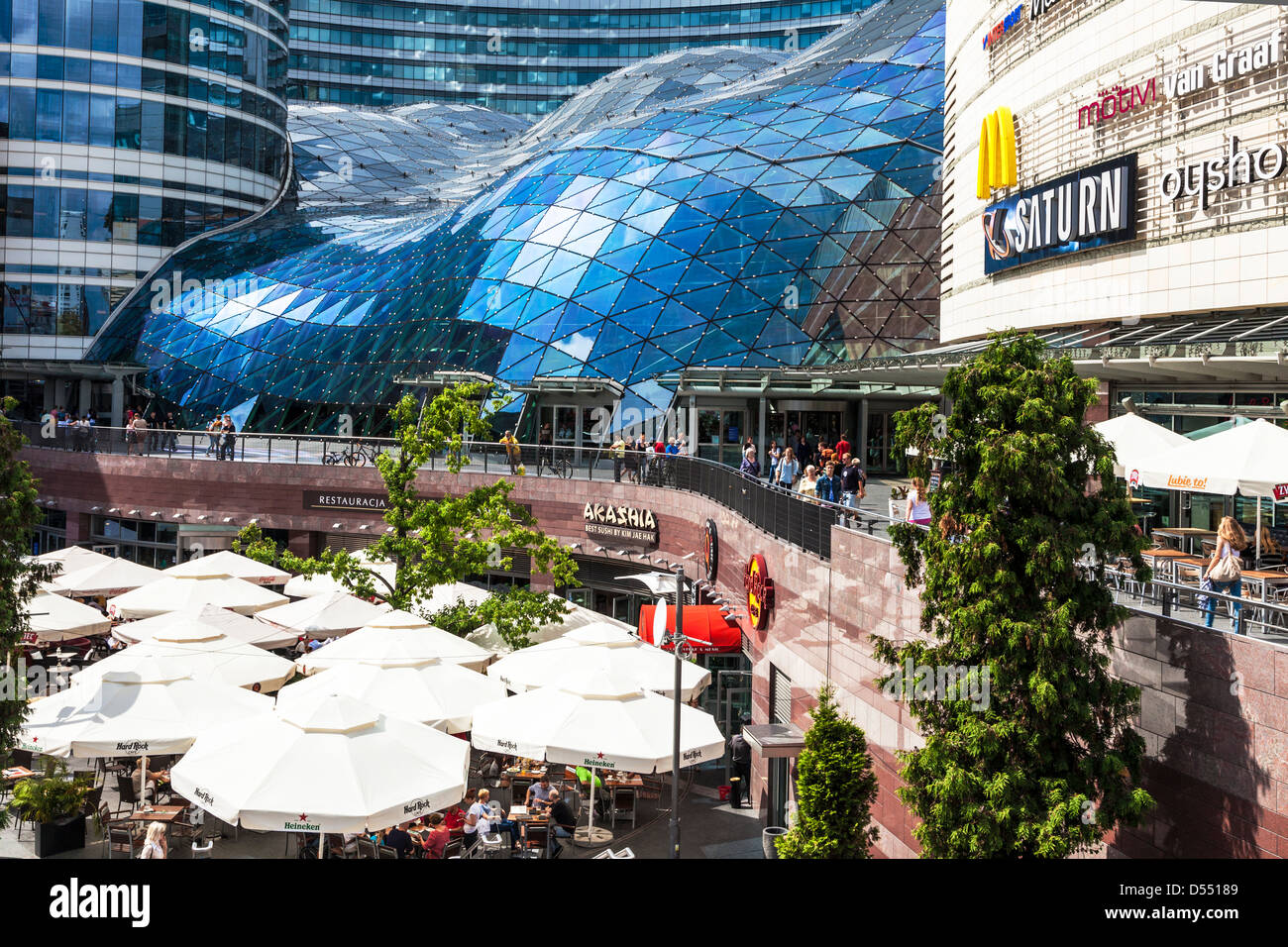The Hard Rock Cafe outside the Złote Tarasy (Golden Terraces) shopping mall  in central Warsaw, Poland Stock Photo - Alamy