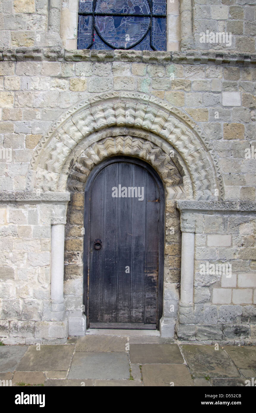 Norman doorway Chichester Cathedral Stock Photo